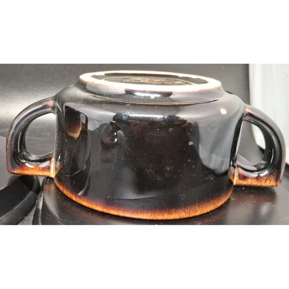Vintage Pfaltzgraff Gourmet Brown Drip‎ Glaze Creamer, Sugar Set w/ Lid, #24,#23